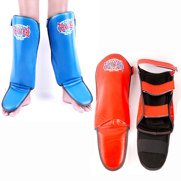 สนับแข้งมวยไทย มีปลายขา หนังPU ไทไท,มวยไทย  รุ่น TT-701
