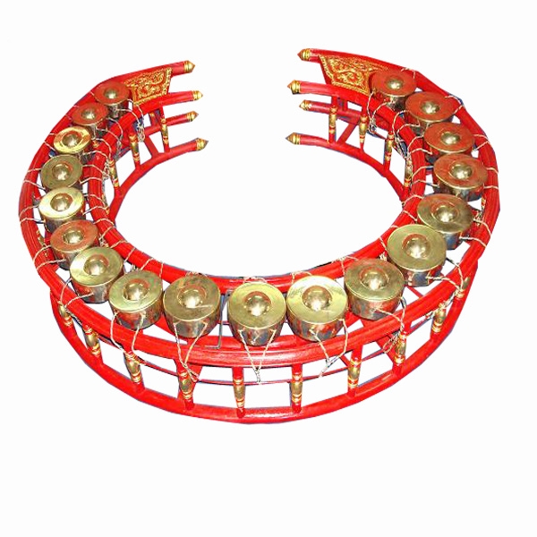 ฆ้องวง เล็ก ลงหิน + ทองเหลือง (ลูกฆ้อง  18  ลูก)