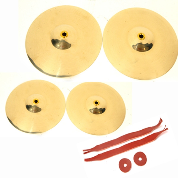 ฉาบทองเหลือง 10-14 นิ้ว + หูสาย  (ขัดเงา)