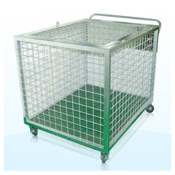 รถเข็นฟุตบอล ตะแกรงเหล็ก มีล้อเลื่อน FBT