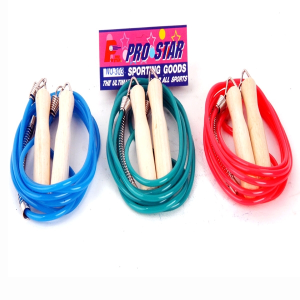 เชือกกระโดด ด้ามไม้ PRO STAR มีสปริง(สายยาง)  รุ่น PSJ-303