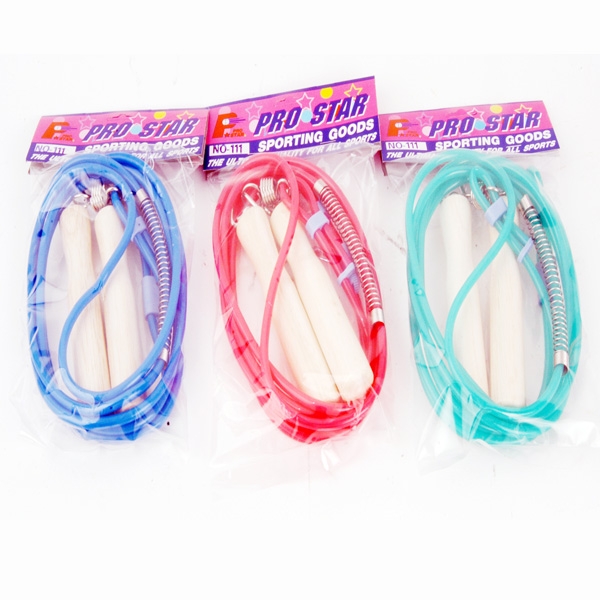 เชือกกระโดด ด้ามไม้ PRO STAR ปรับระดับได้ มีสปริง(สายยาง) รุ่น PSJ-111