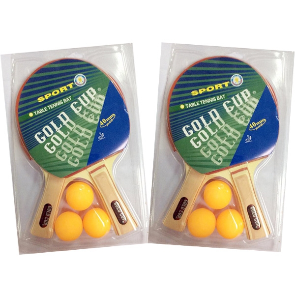 ไม้เทเบิลเทนนิส GOLD CUP แพ็คคู่+ลูก (3)  รุ่น 9952 NK